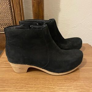 Dansko suede clog booties
